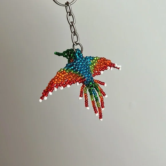 NEW Mexican Beaded hummingbird Keychain - Picture 5 of 6